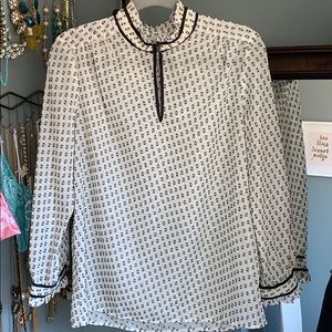 J Crew black and white dot top size 8
